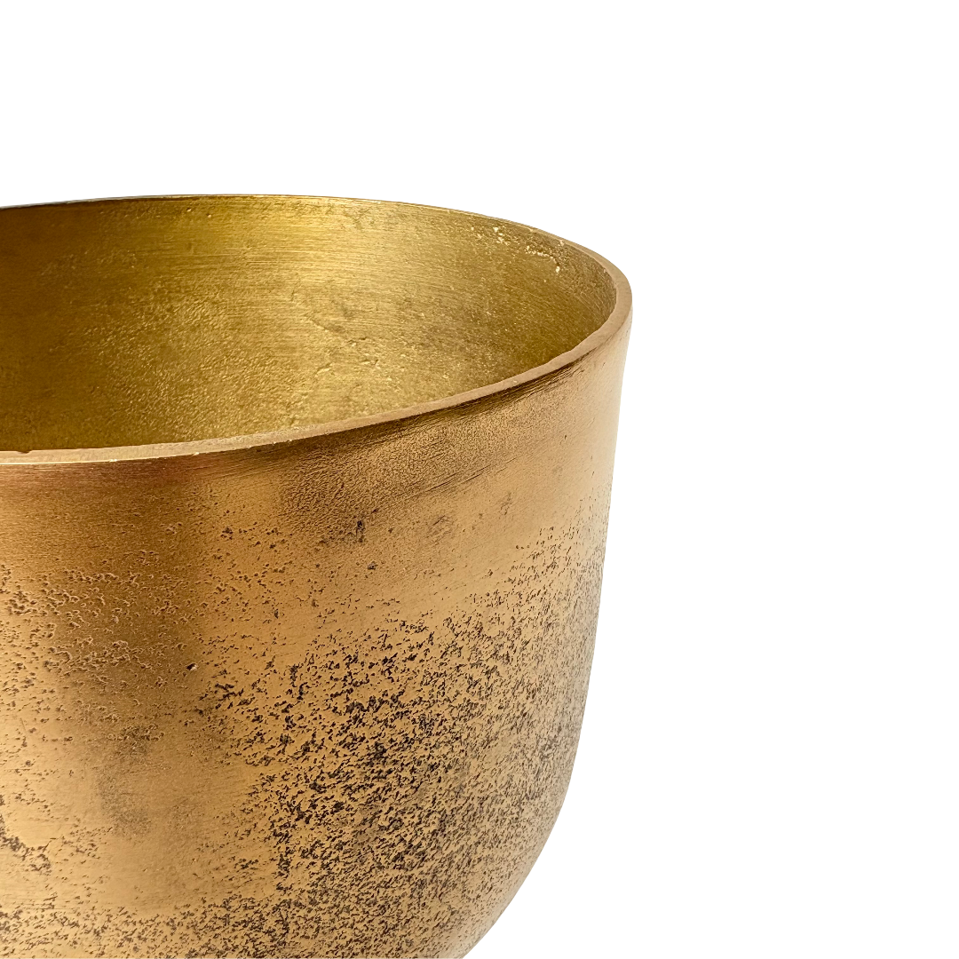COPÓN DECORATIVO ALUMINIO DORADO / 24D X 34H CM