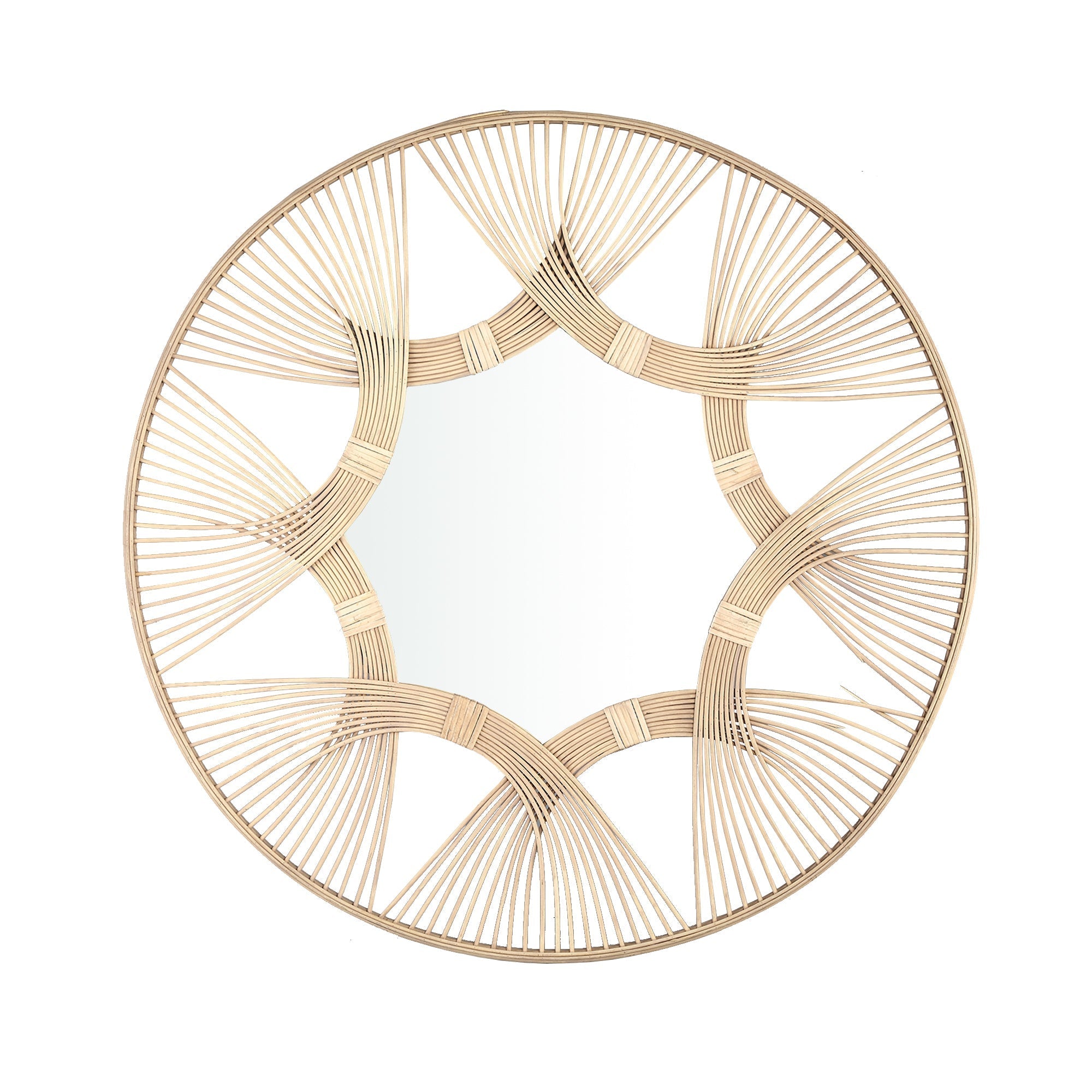 ESPEJO | Redondo de bambú de pared NATURAL