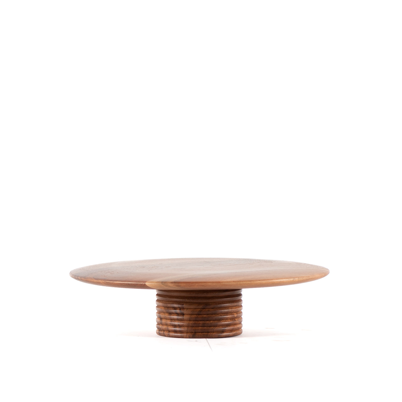 Porta Torta con Base de Madera Natural 30.5D x 7.5H CM - Estilo Rústico y Funcional