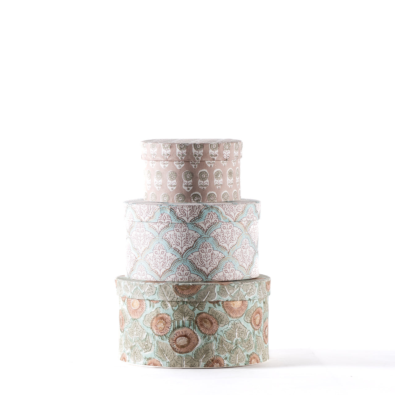 Cajas Redonda India - Almacenamiento decorativo y étnico