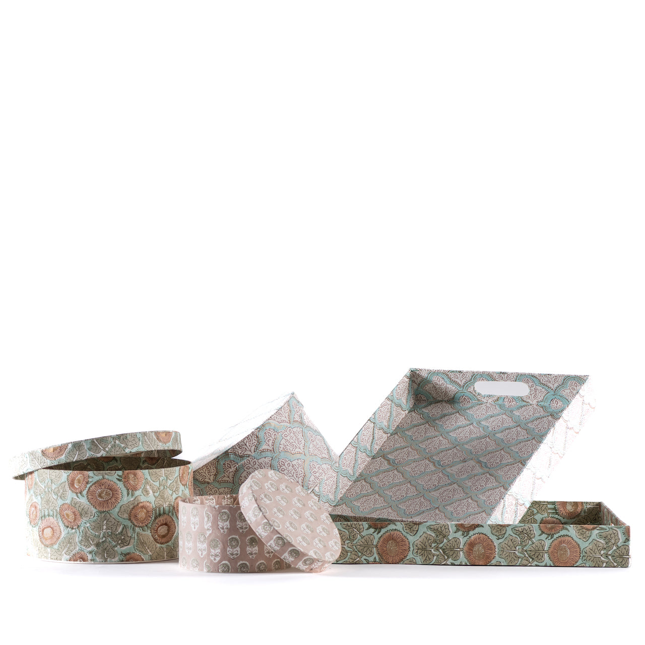 Cajas Redonda India - Almacenamiento decorativo y étnico