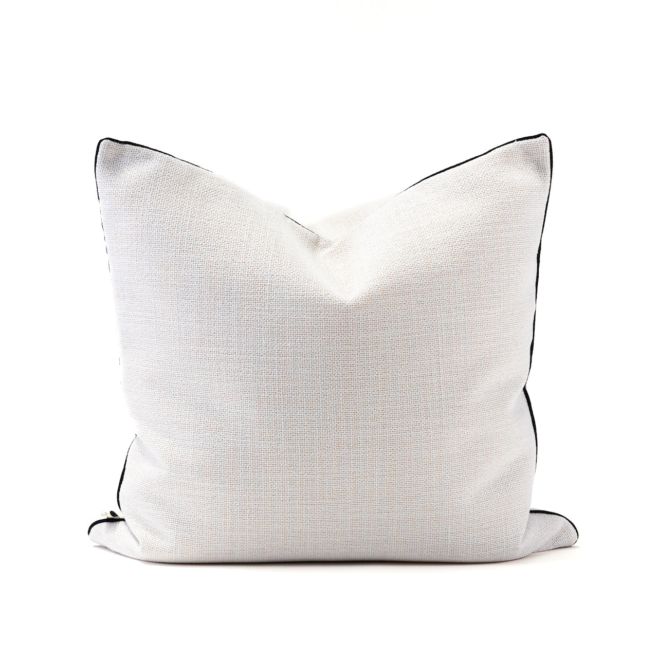 Cojín algodón blanco con trama vivo azul marino 60 X 60 CM