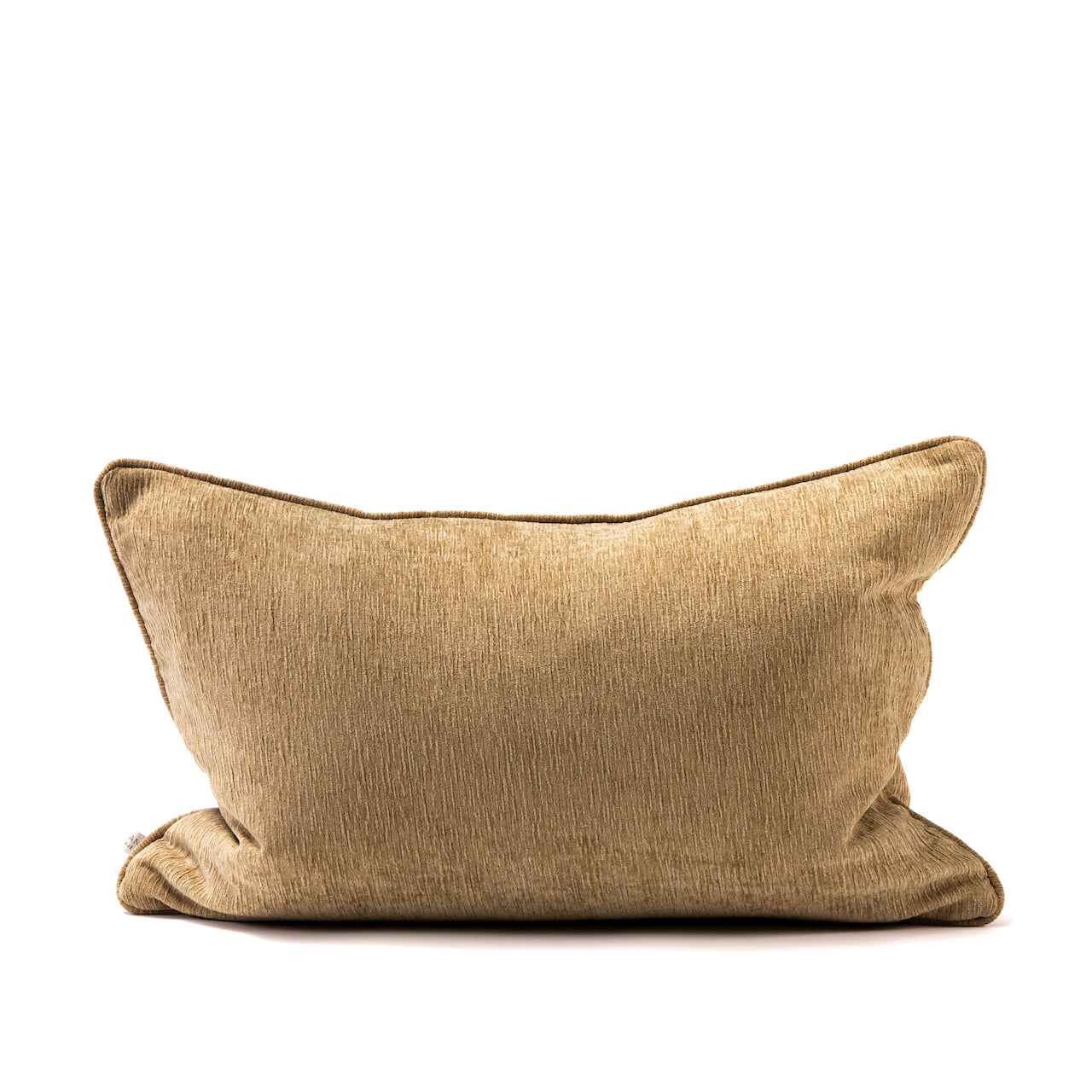 COJIN TAPIZ BEIGE / OCRE CON VIVO MISMA TELA 60 X 40 CM