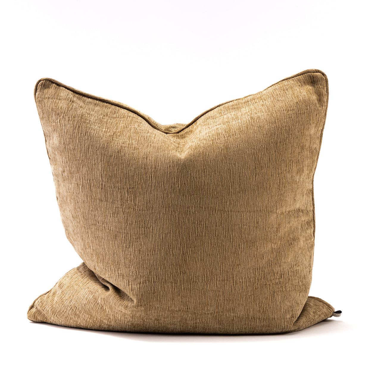 COJIN TAPIZ BEIGE / OCRE CON VIVO MISMA TELA 60 X 60 CM