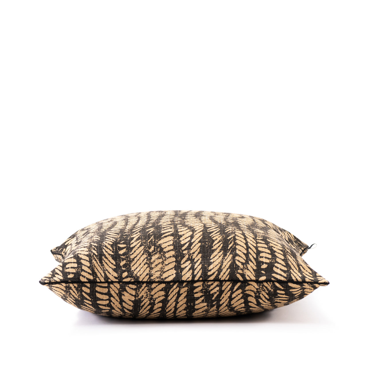 COJÍN LINO NEGRO HOJAS BEIGE VIVO NEGRO 50 x 50 CM