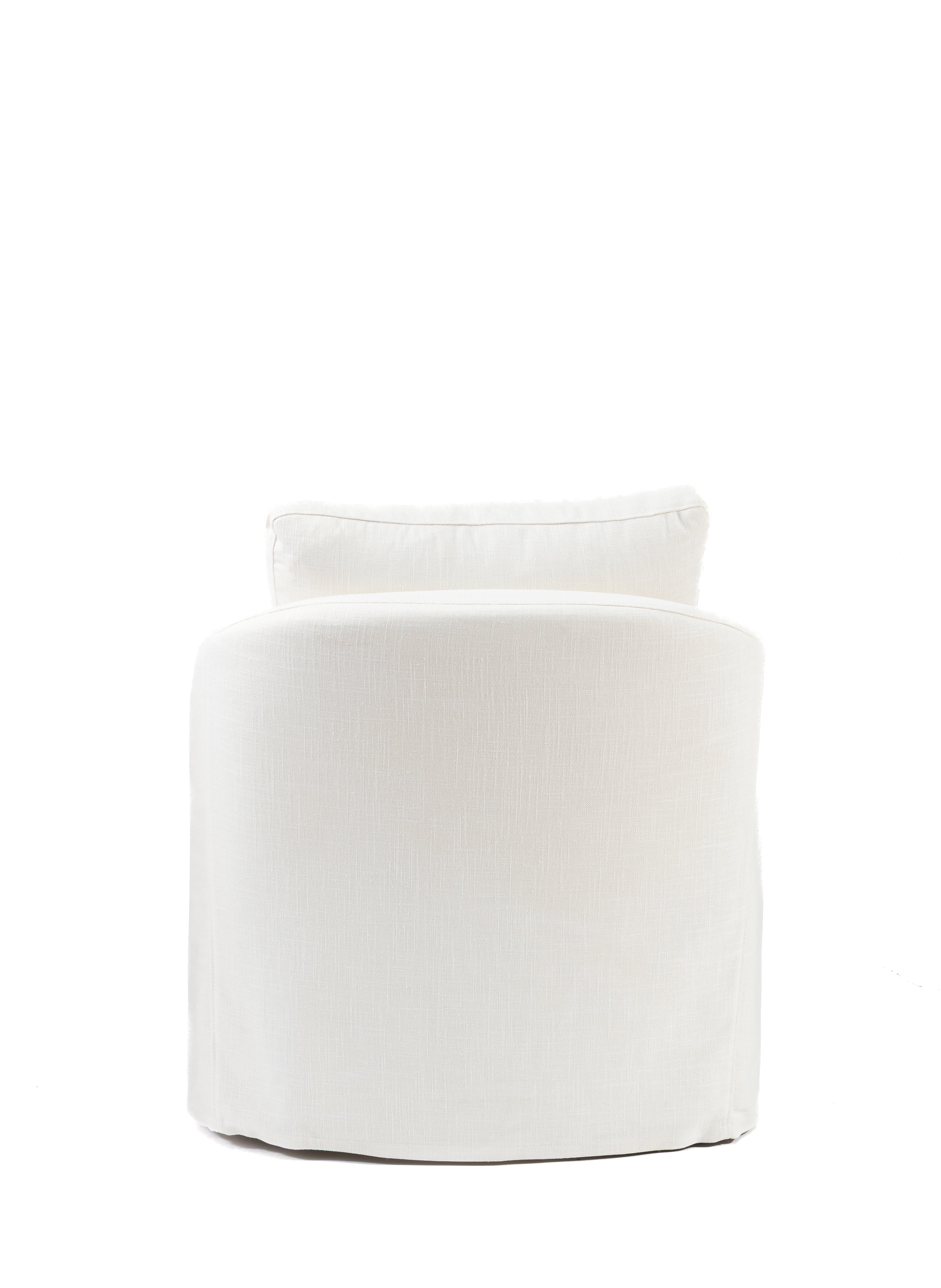 SILLÓN | Diana Swivel lino viscosa blanco