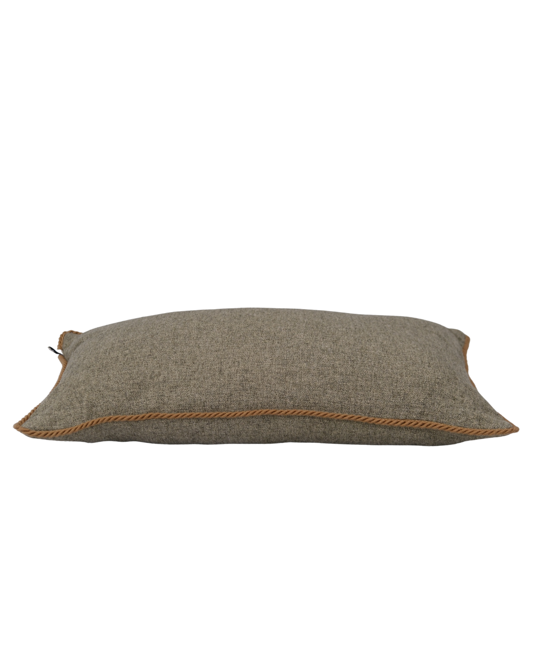 COJIN LANA ESPIGA VERDE CON VIVO CAFÉ / 30 X 50 CM