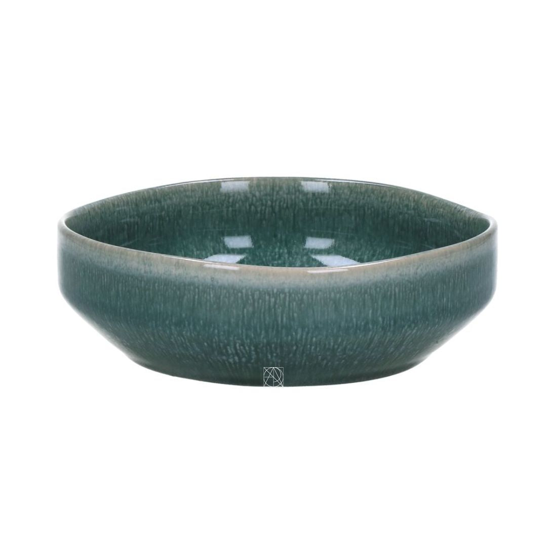 CERÁMICA | Cerámica AUDREY bowl bajo gres VERDE AZULADO
