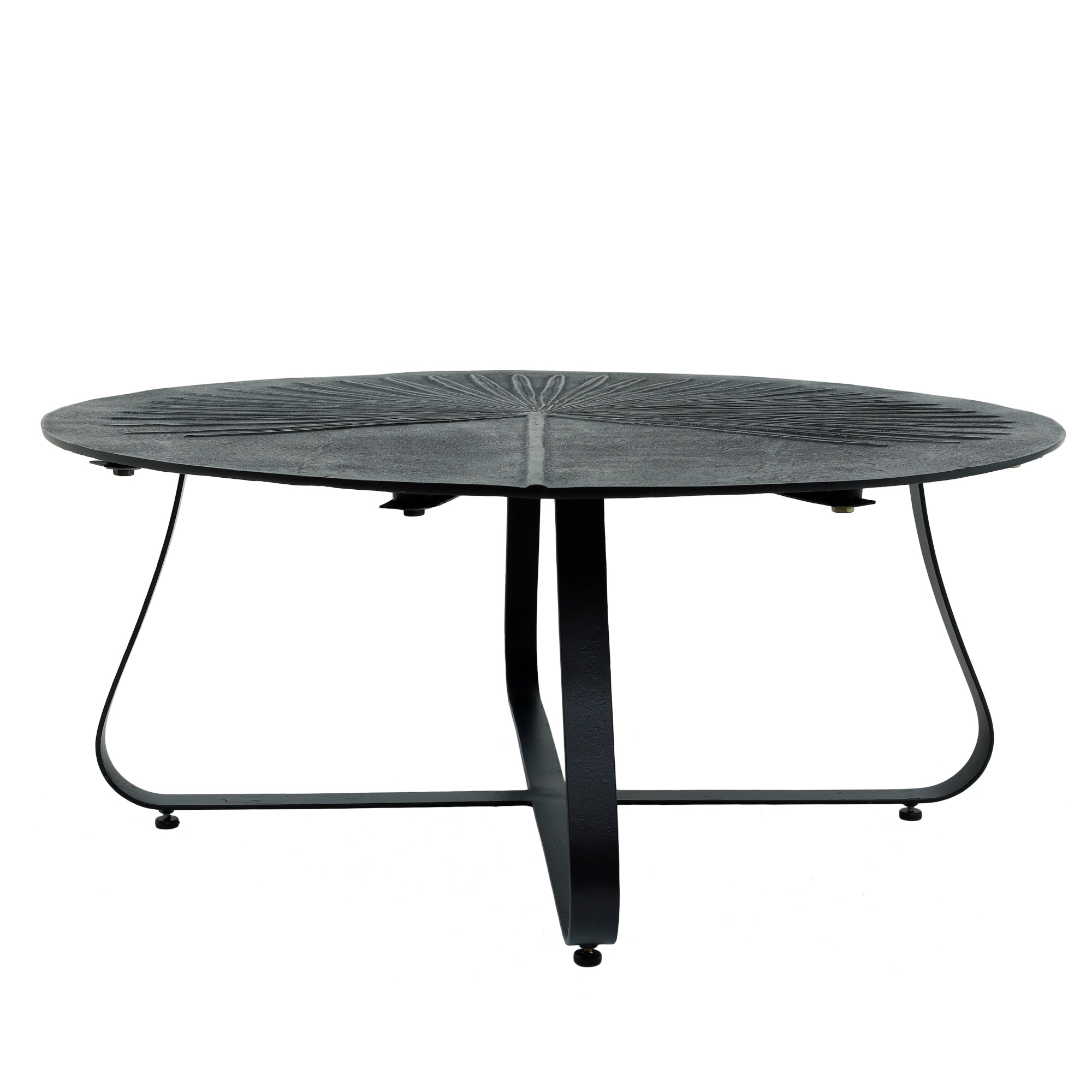 MESA DE CENTRO | Redonda con hoja de palma estampada en cubierta S