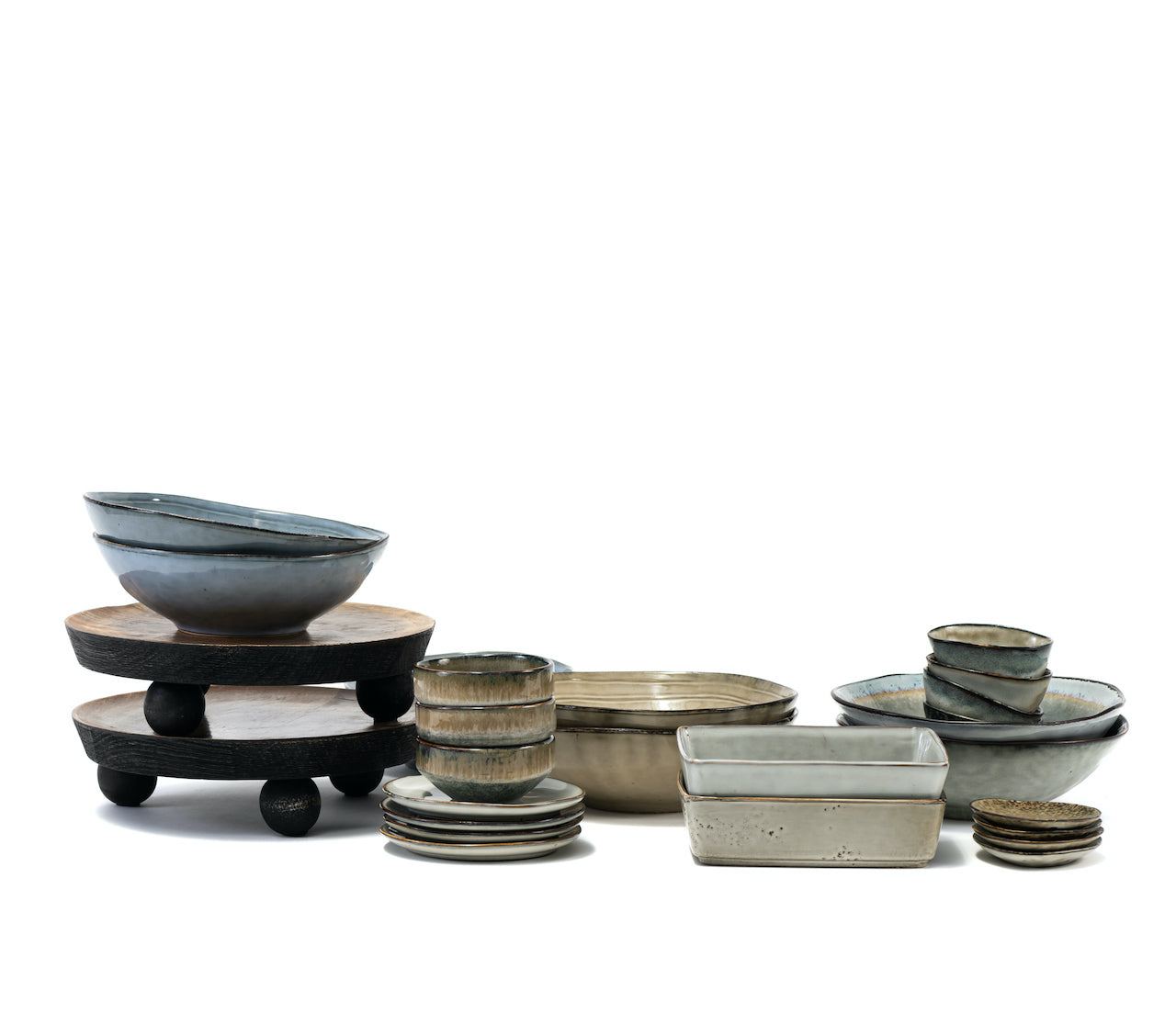 FUENTE RECTANGULAR GRES TONOS GRISES / 20L X 14A X 6H CM