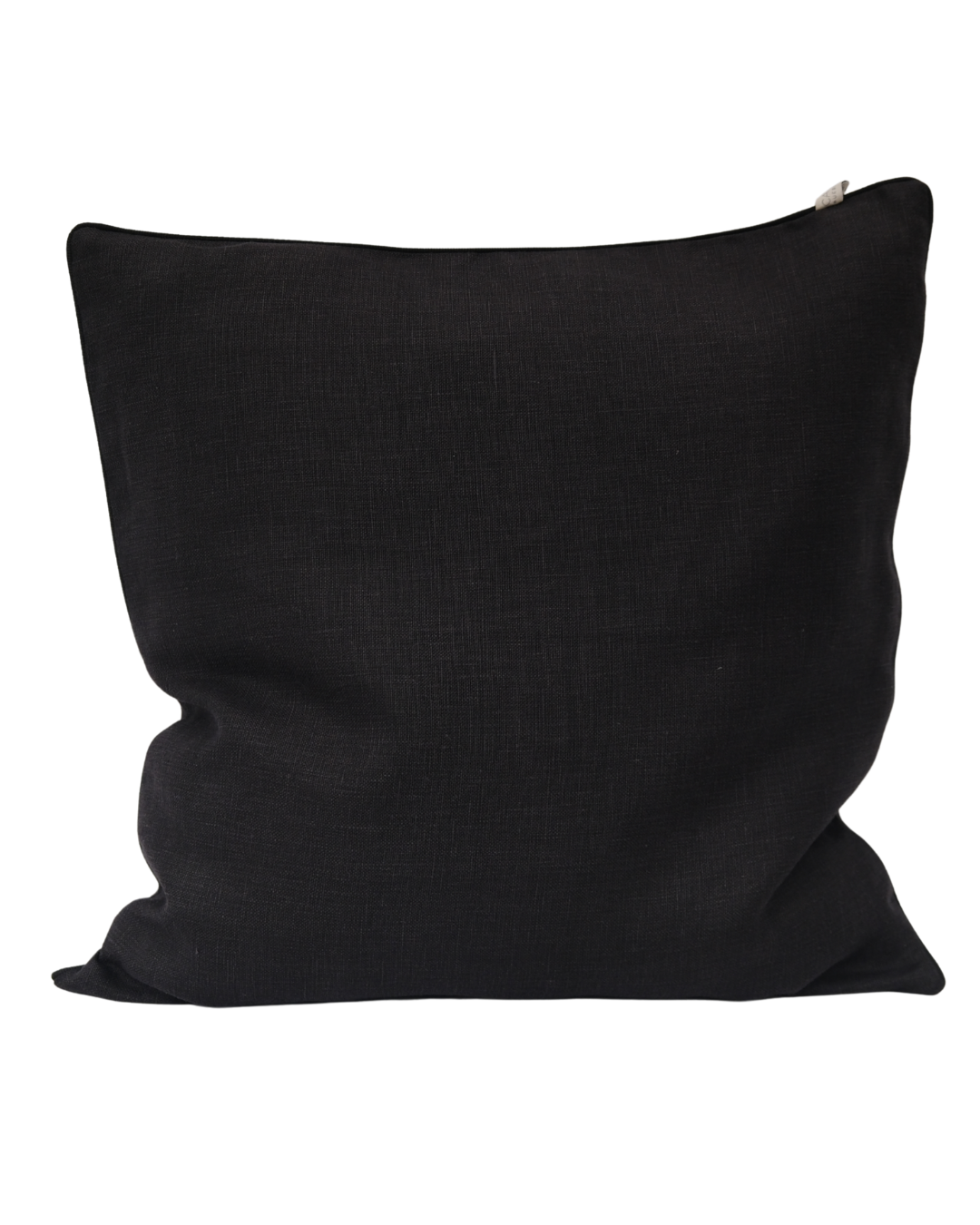 COJIN LINO NEGRO CON VIVO NEGRO / 50 X 50 CM