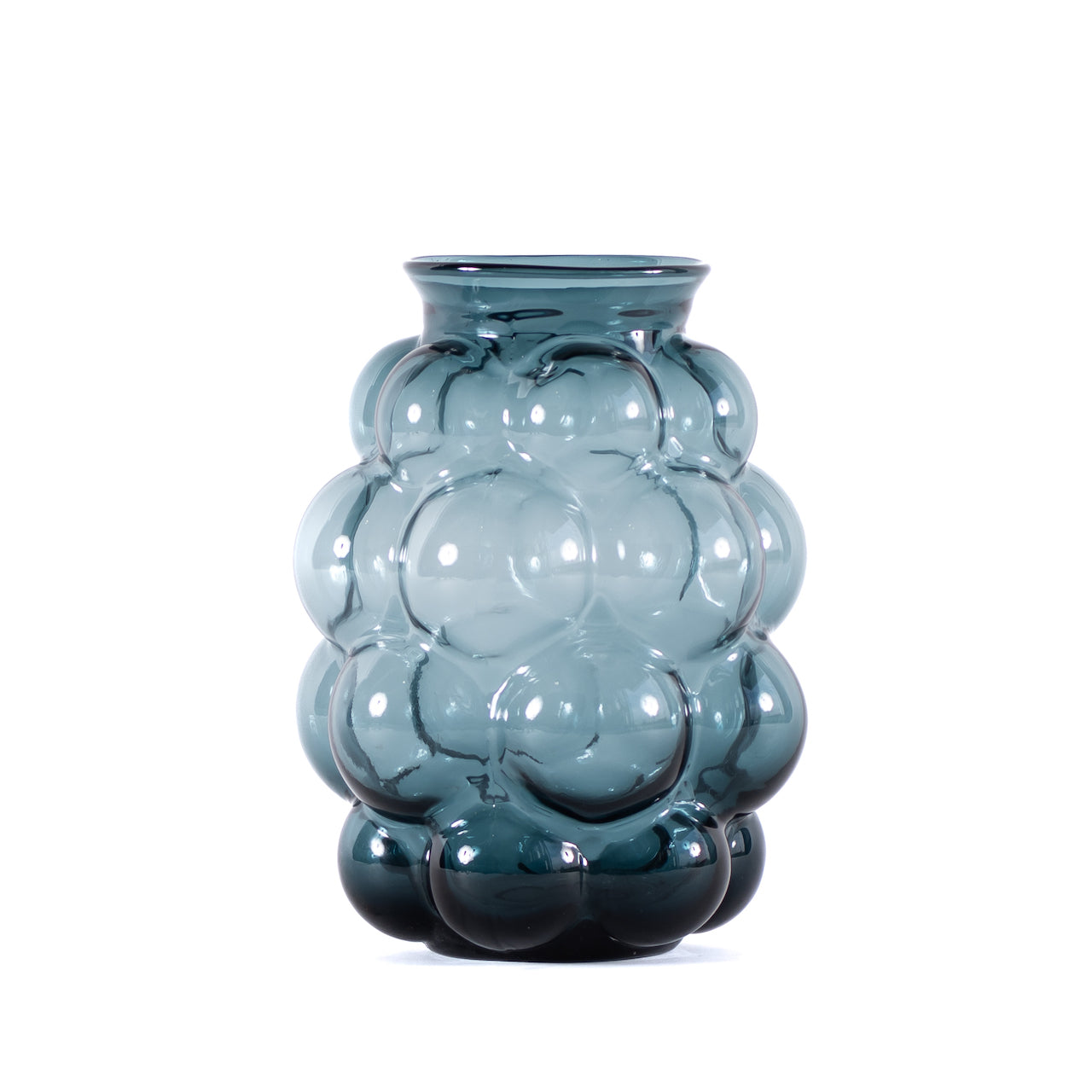 FLORERO BURBUJAS AZUL M / 20D X 28H CM