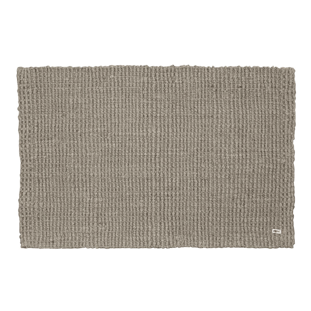 Felpudo de yute color gris de 60x90 cm, ideal para entradas con estilo moderno.