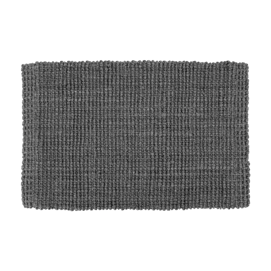 Felpudo de yute gris oscuro de 60x90 cm, diseño ideal para entradas modernas y acogedoras.