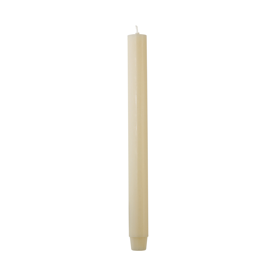 Vela candelabro color Cream de 2.6D x 30H CM, 30 horas de duración, perfecta para decoraciones neutras y suaves.
