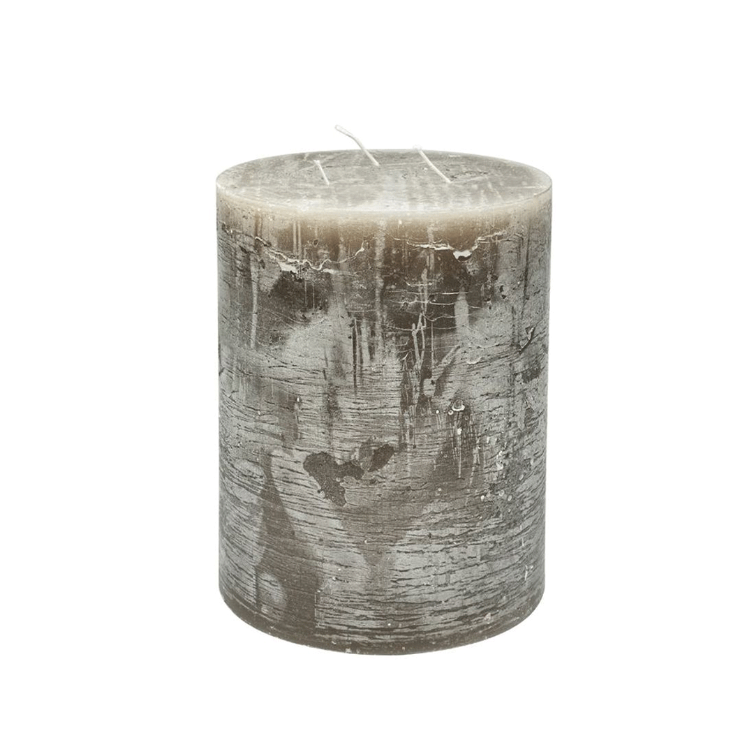 Vela cilíndrica color Morene de 15 cm de diámetro x 20 cm de altura, con 3 mechas y una duración de 120 horas.