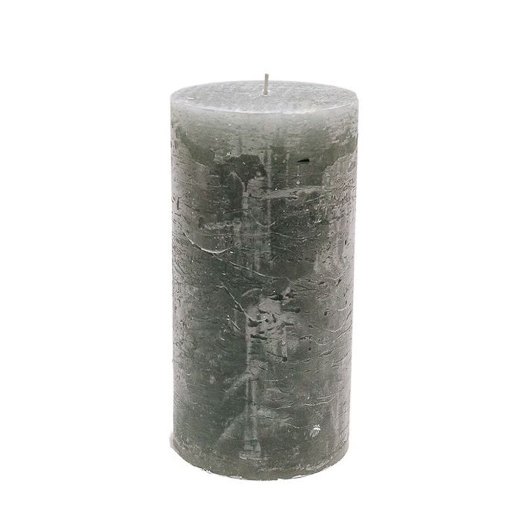 Vela cilíndrica color Steel Grey de 10 cm de diámetro x 20 cm de altura, con duración de 140 horas.