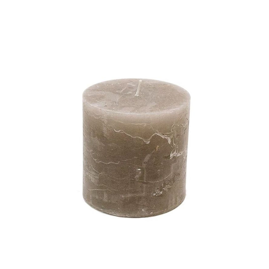 Vela cilíndrica color Stone de 10 cm de diámetro x 10 cm de altura, con duración de 70 horas.