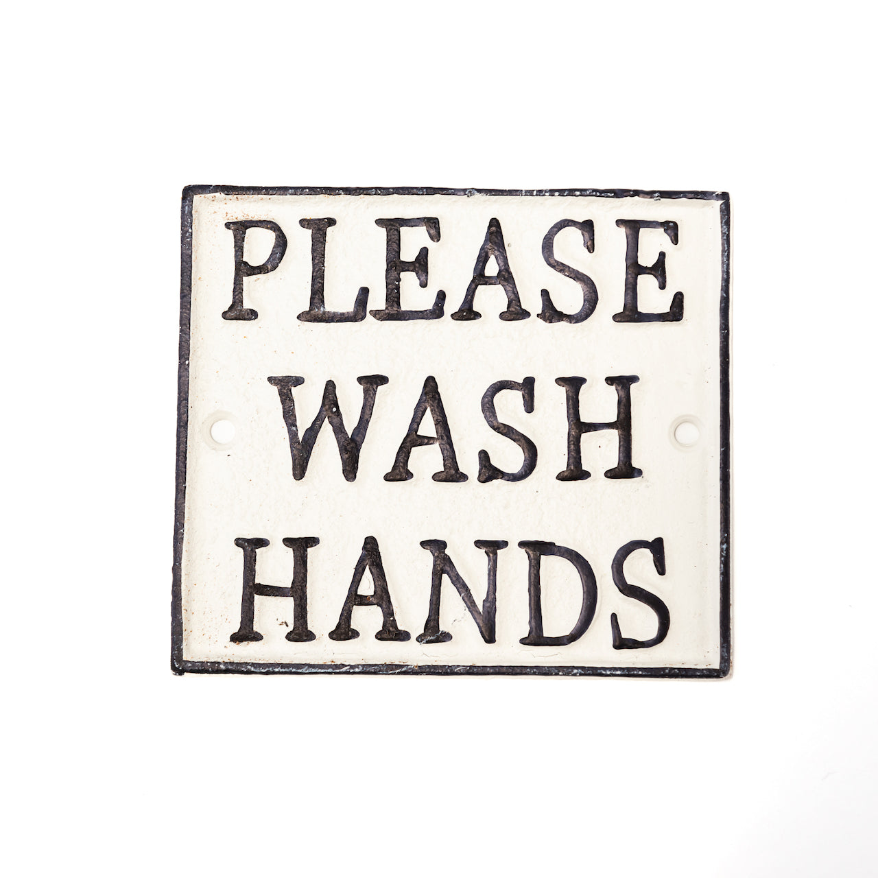 Placa de Metal "PLEASE WASH HANDS" - Decoración Vintage