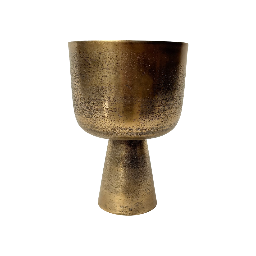 COPÓN DECORATIVO ALUMINIO DORADO / 24D X 34H CM