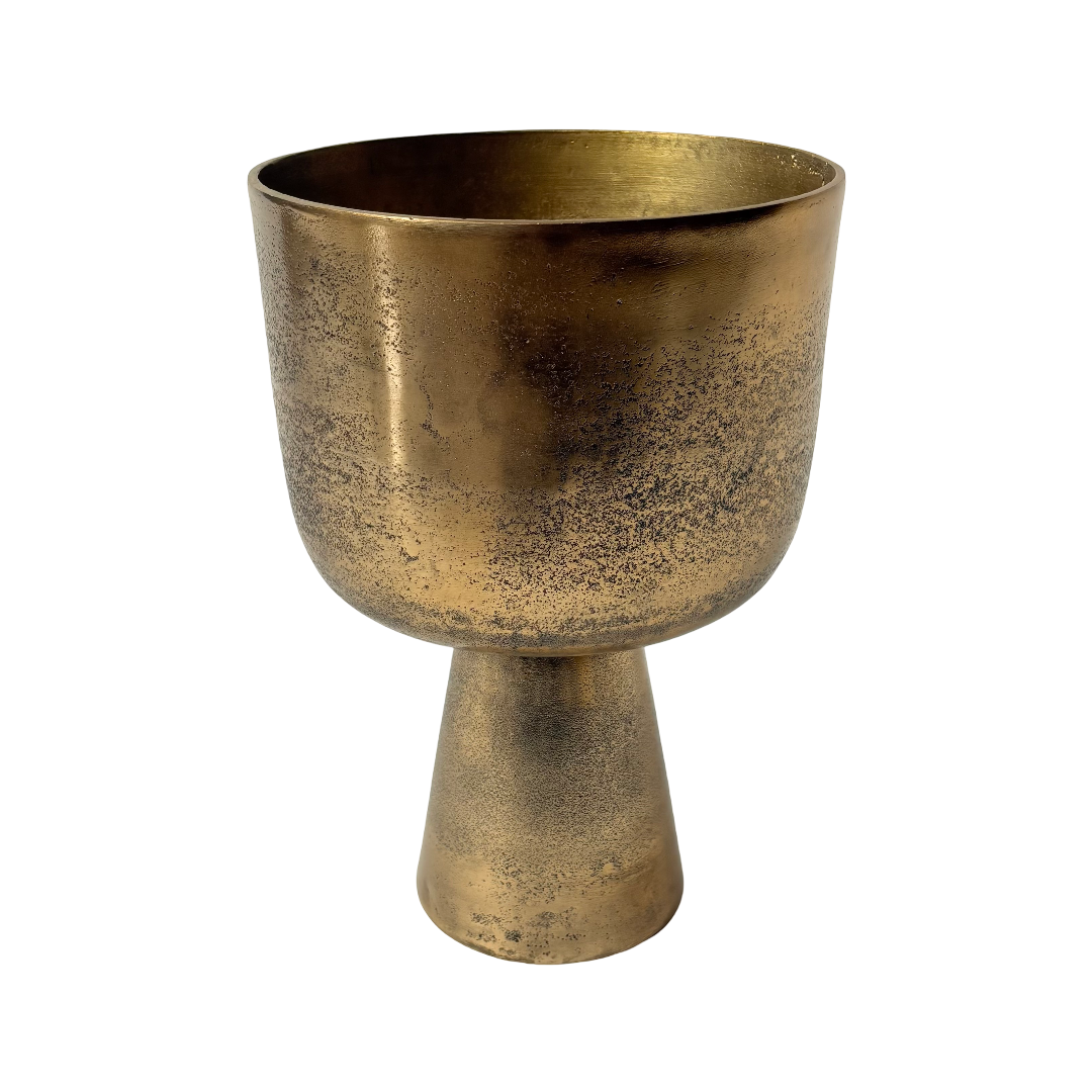 COPÓN DECORATIVO ALUMINIO DORADO / 24D X 34H CM