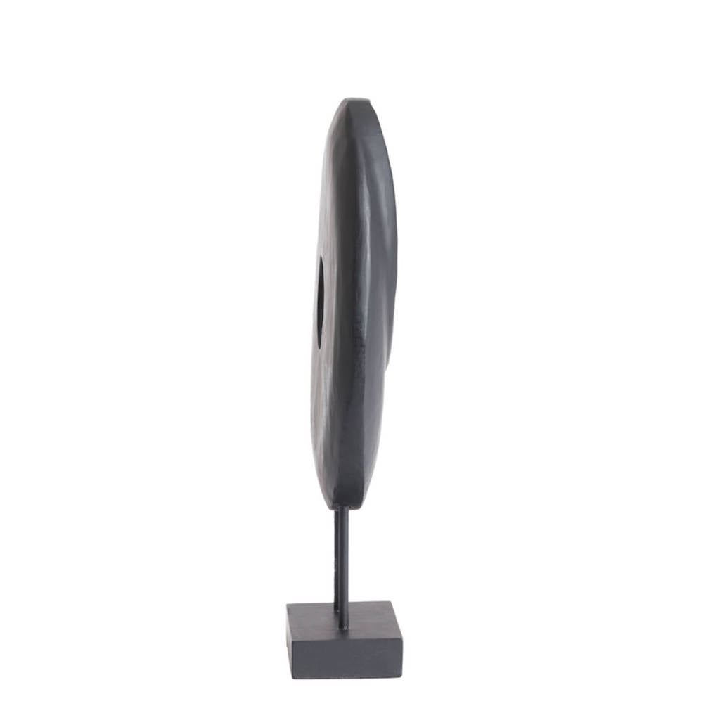 Ciclón | Escultura de Madera Negra en Base
