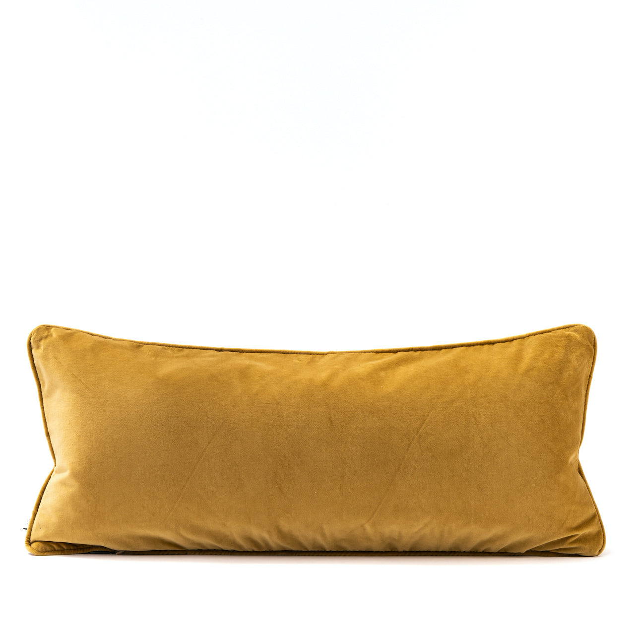 COJÍN TERCIOPELO OCRE VIVO MISMA TELA / 30 X 70 CM