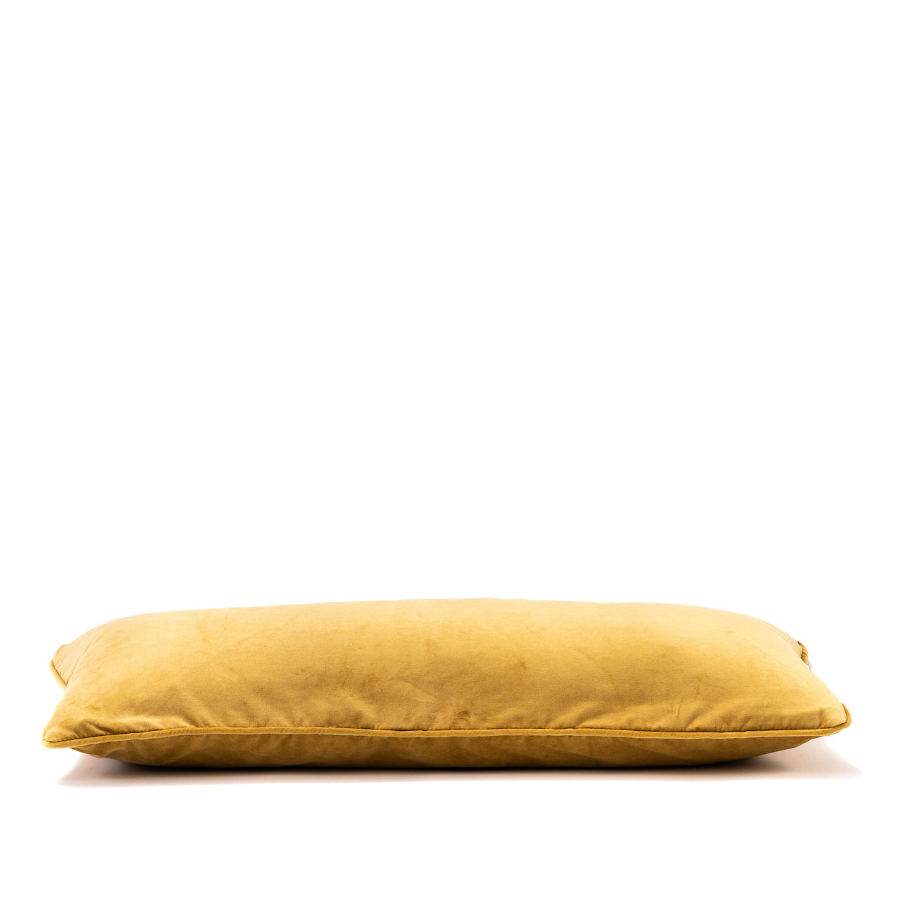 COJÍN TERCIOPELO OCRE VIVO MISMA TELA / 30 X 70 CM