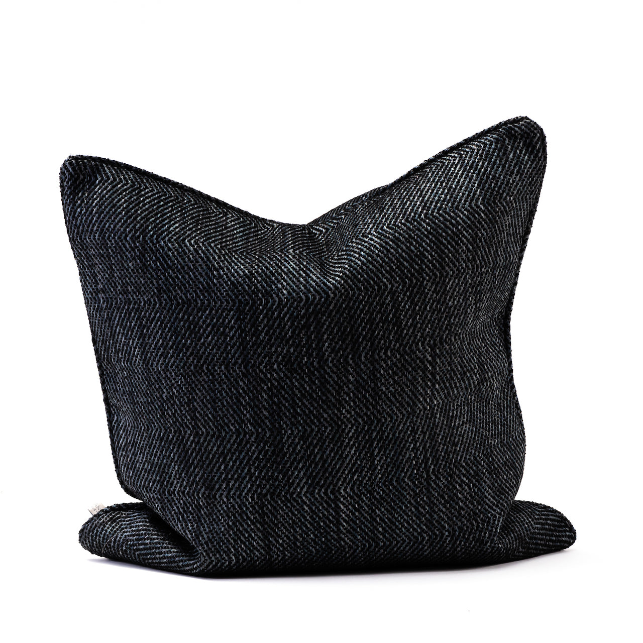 COJIN TAPIZ NEGRO / GRIS VIVO MISMA TELA 60 X 60 CM