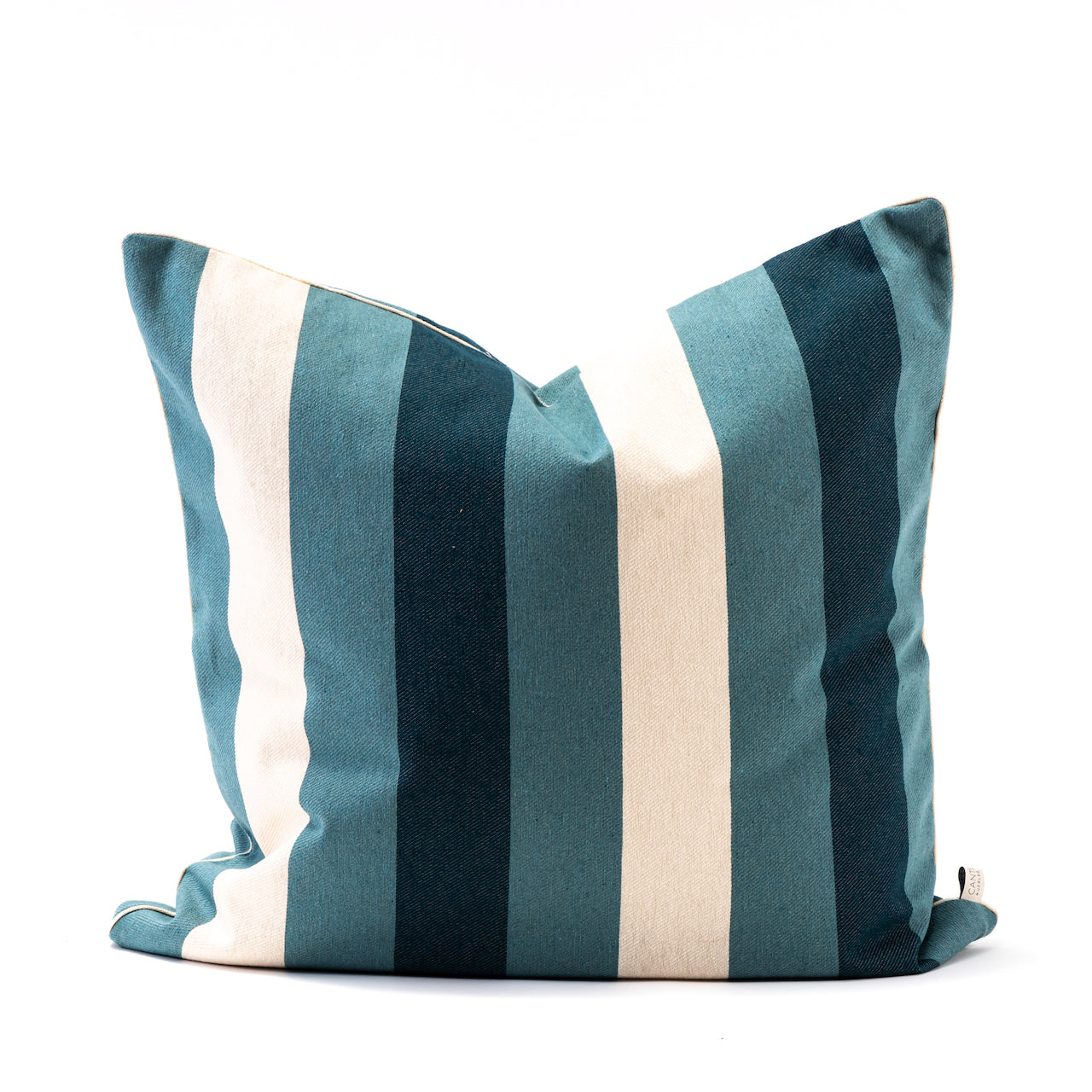 COJIN SUNBRELLA RAYADO PETRÓLEO VIVO CREMA 60 X 60 CM