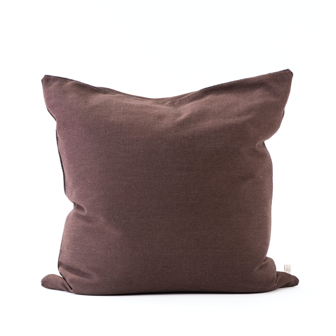 COJIN LINO CHOCOLATE VIVO GRIS 60 X 60 CM