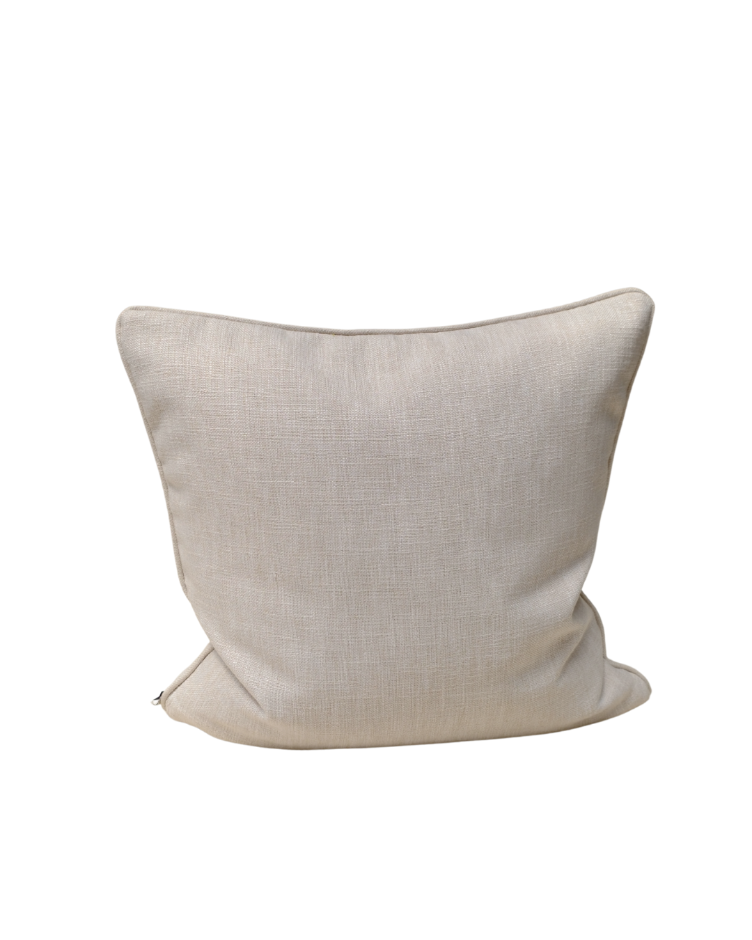 COJIN LINO GRUESO NATURAL CON VIVO MISMA TELA  / 50 X 50 CM