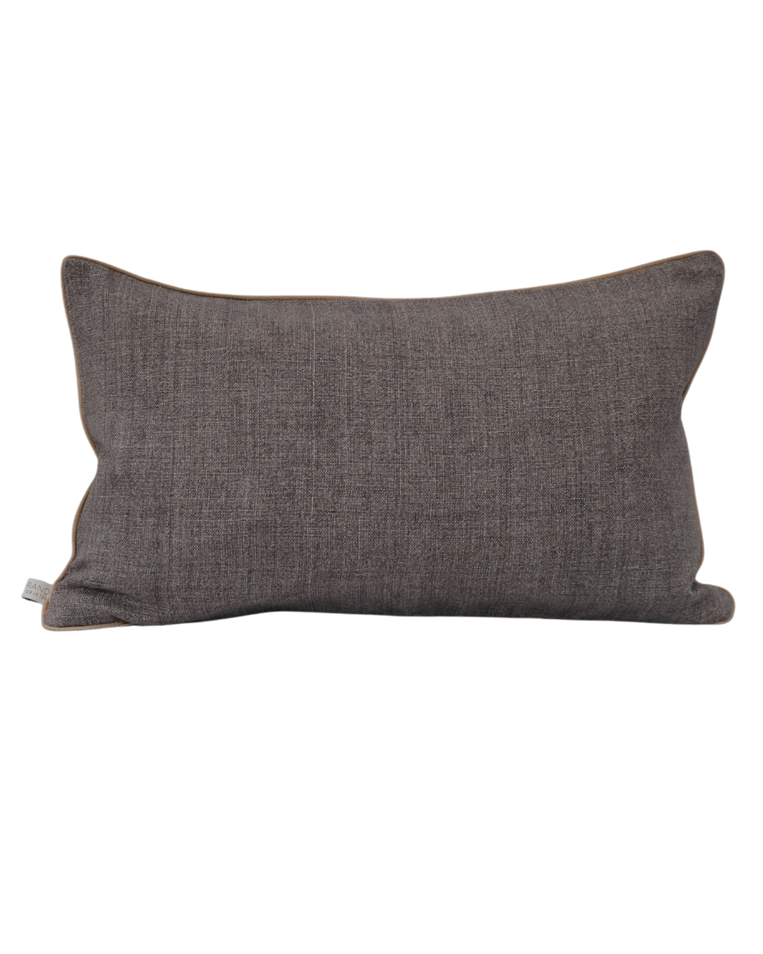 COJIN LINO GRIS CON VIVO BEIGE / 30 X 50 CM