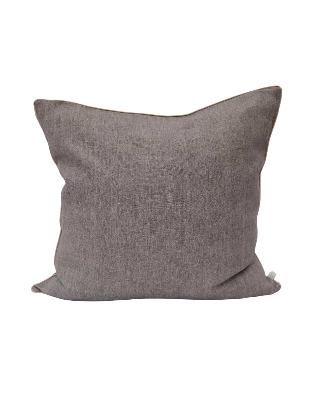 COJIN LINO GRIS CON VIVO BEIGE / 50 X 50 CM