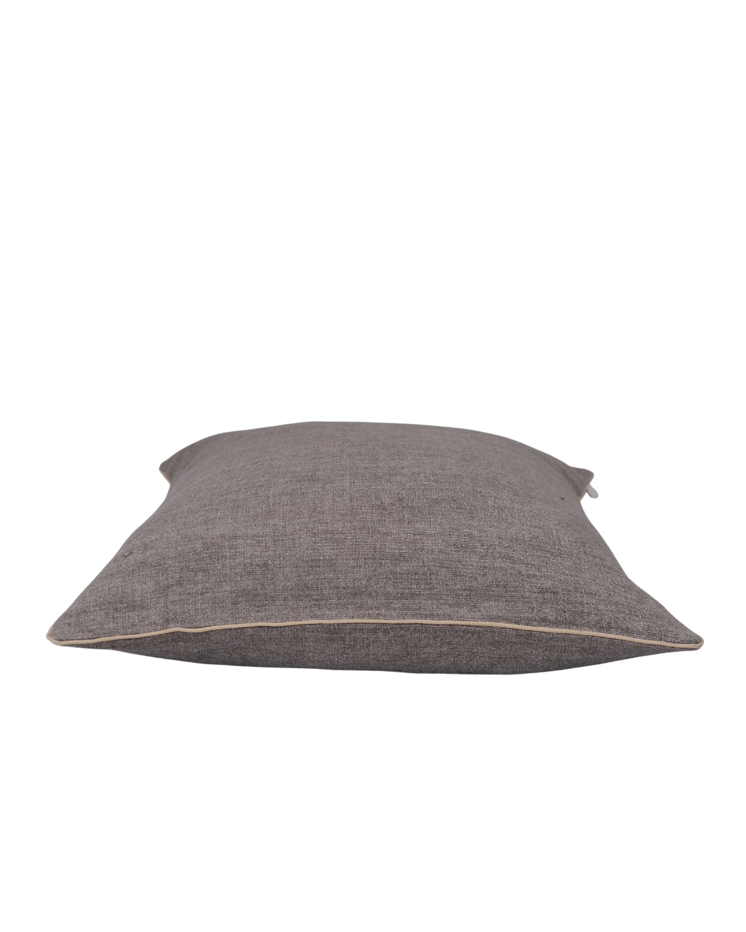 COJIN LINO GRIS CON VIVO BEIGE / 50 X 50 CM