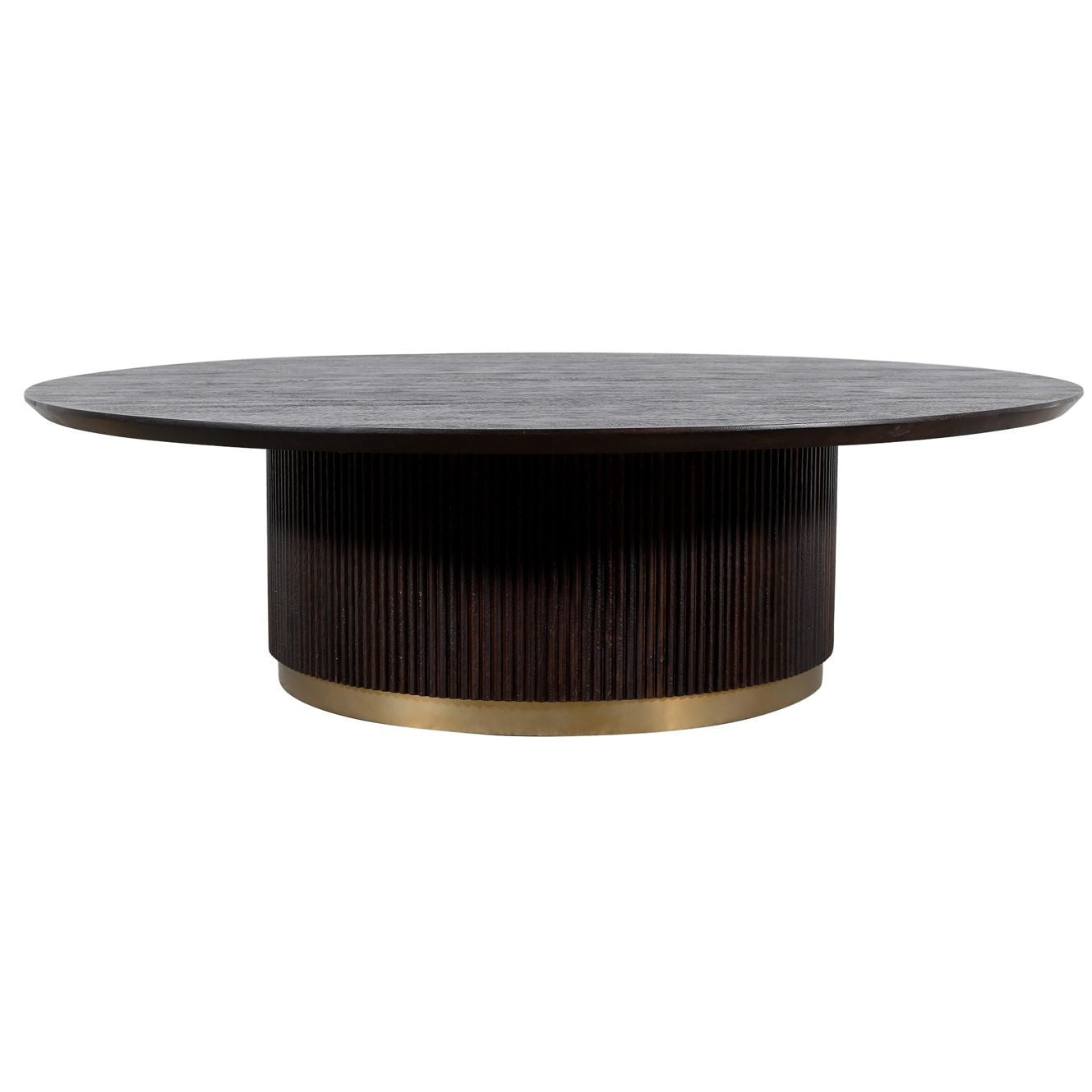 MESA DE CENTRO | CARMEN/ Madera mango, base metal dorado NEGRO