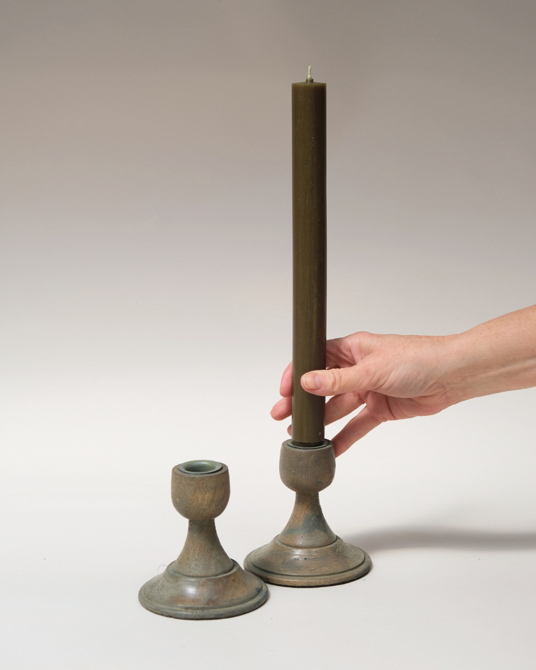 CANDELABRO | Torneado madera gris