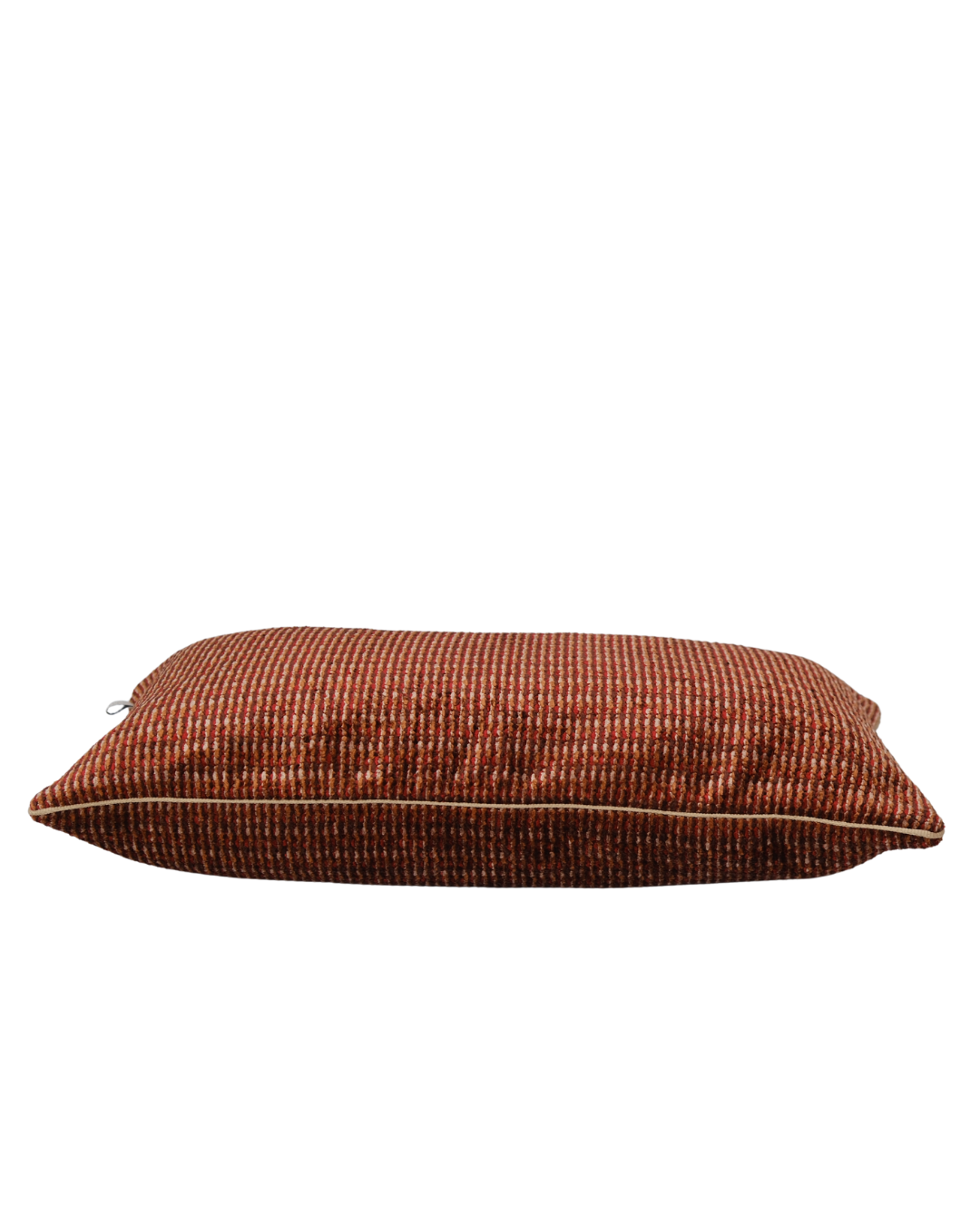 COJIN TRAMA CAFÉ BURDEO CON VIVO BEIGE  / 30 X 50 CM