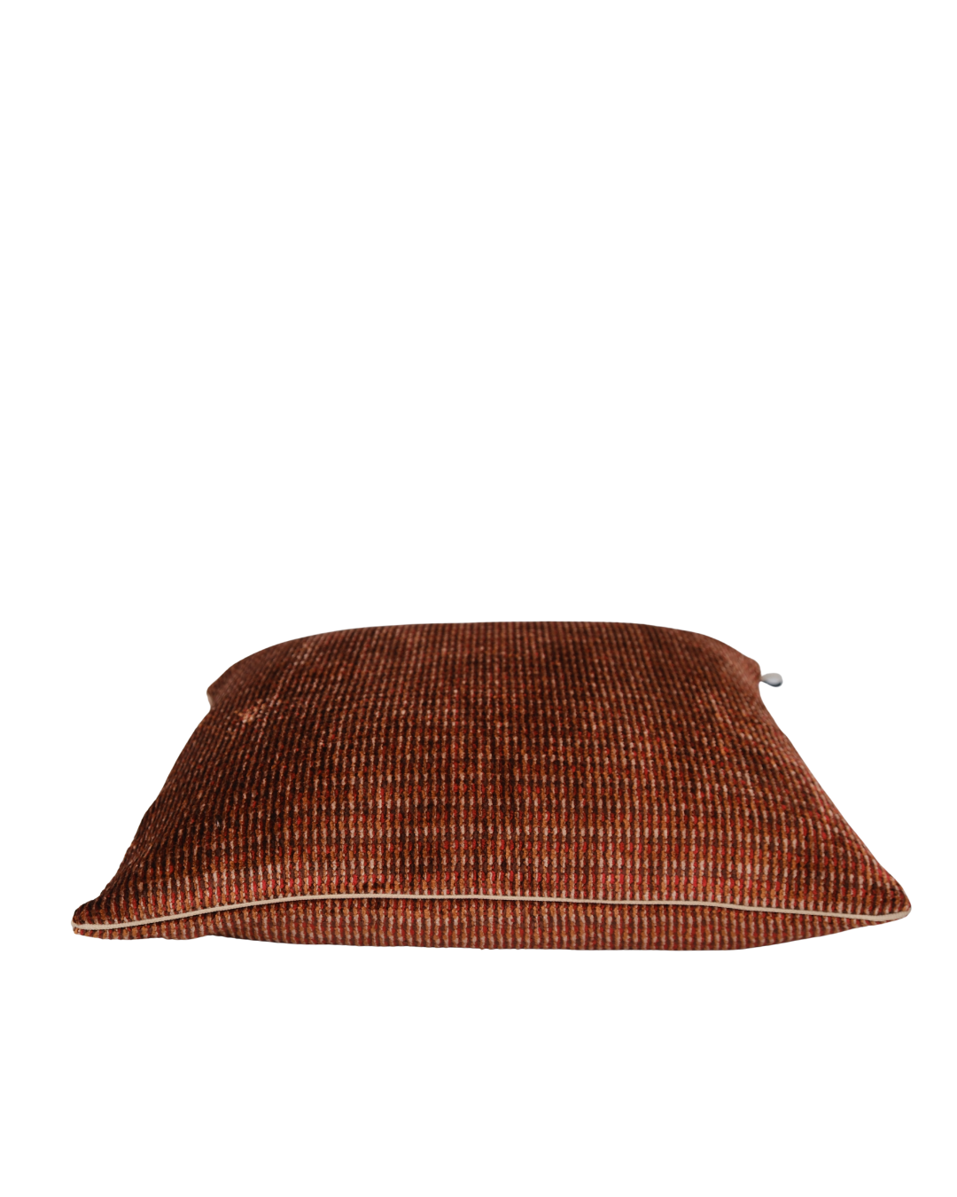 COJIN TRAMA CAFÉ BURDEO CON VIVO BEIGE  / 50 X 50 CM