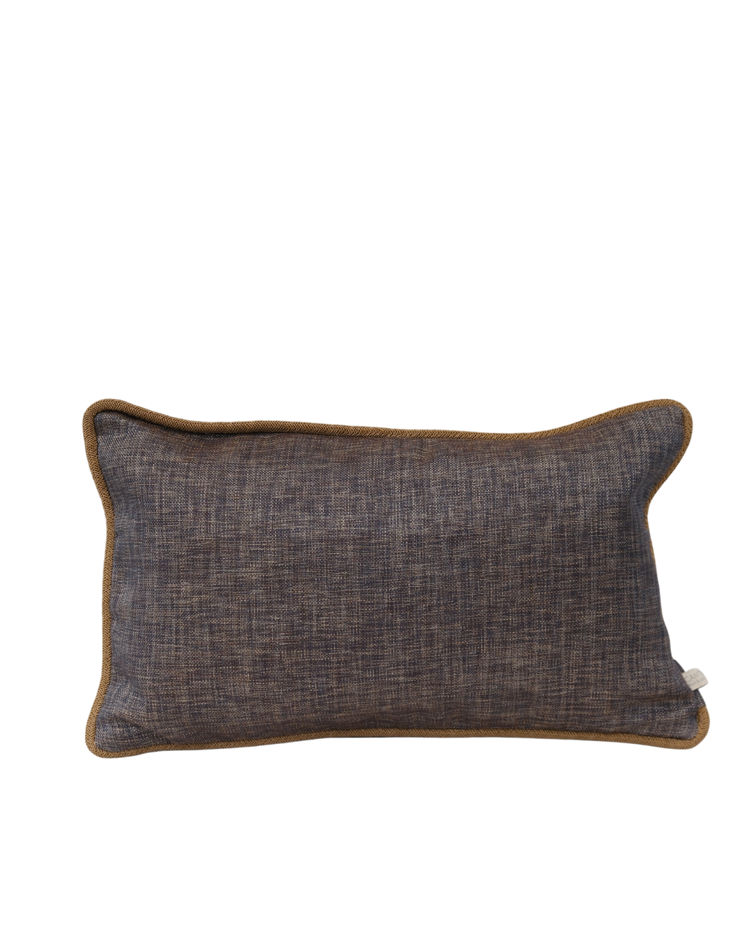 COJIN TELA AZUL DORADO CON VIVO CORDÓN TRENZA DORADO / 30 X 50 CM