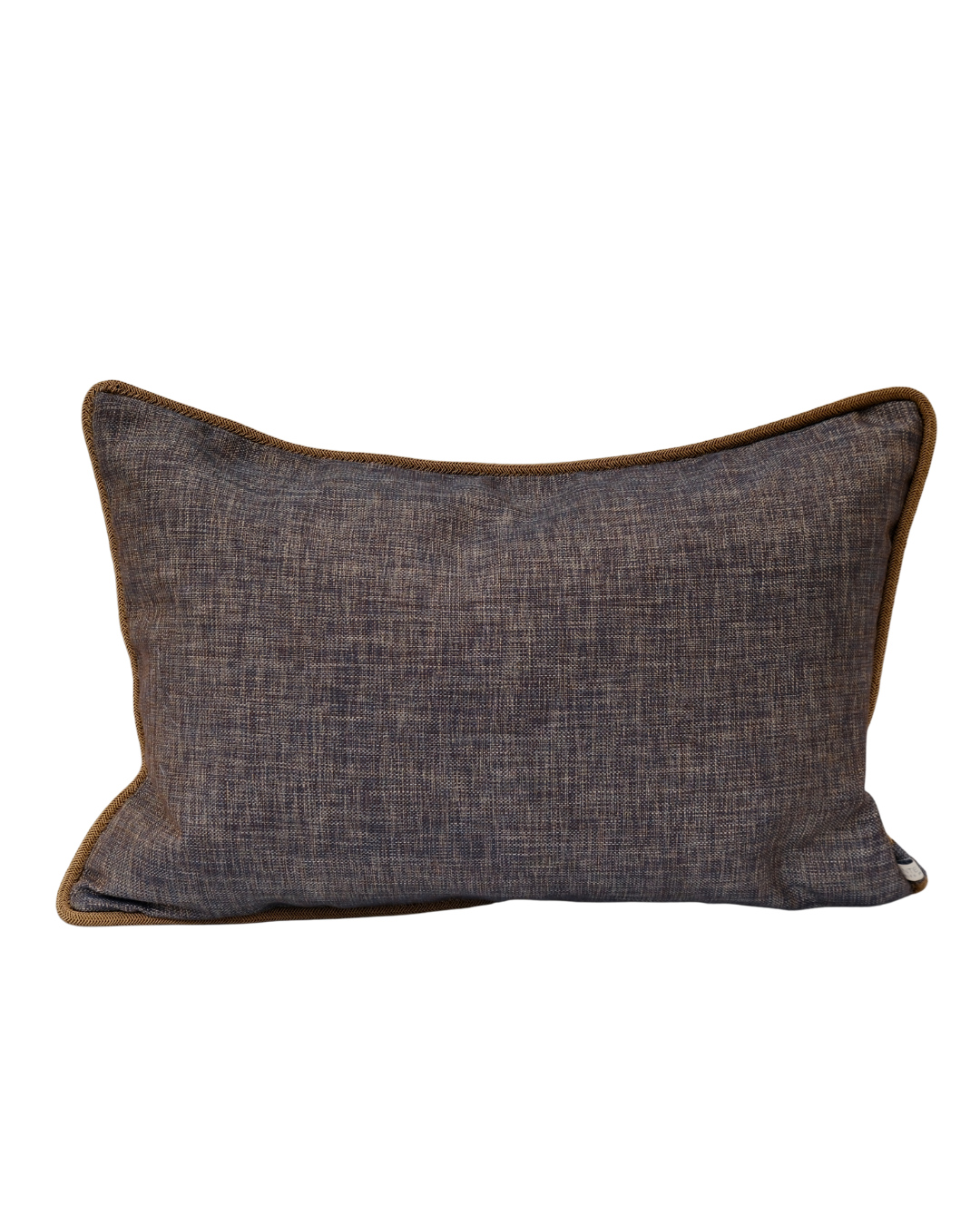 COJIN TELA AZUL DORADO CON VIVO CORDÓN TRENZA DORADO / 60 X 40 CM