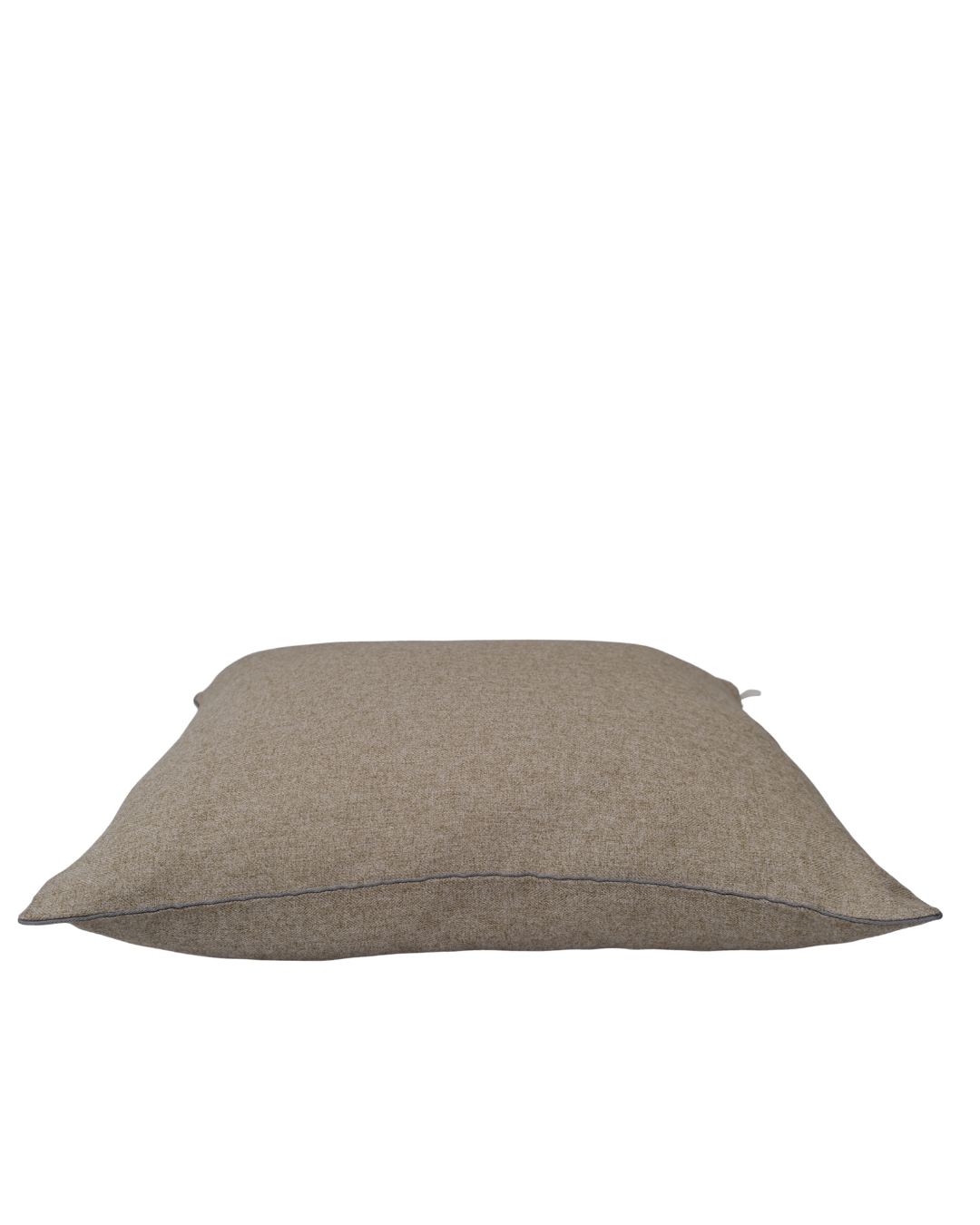 COJIN LANA ESPIGA BEIGE CON VIVO GRIS / 60 X 60 CM