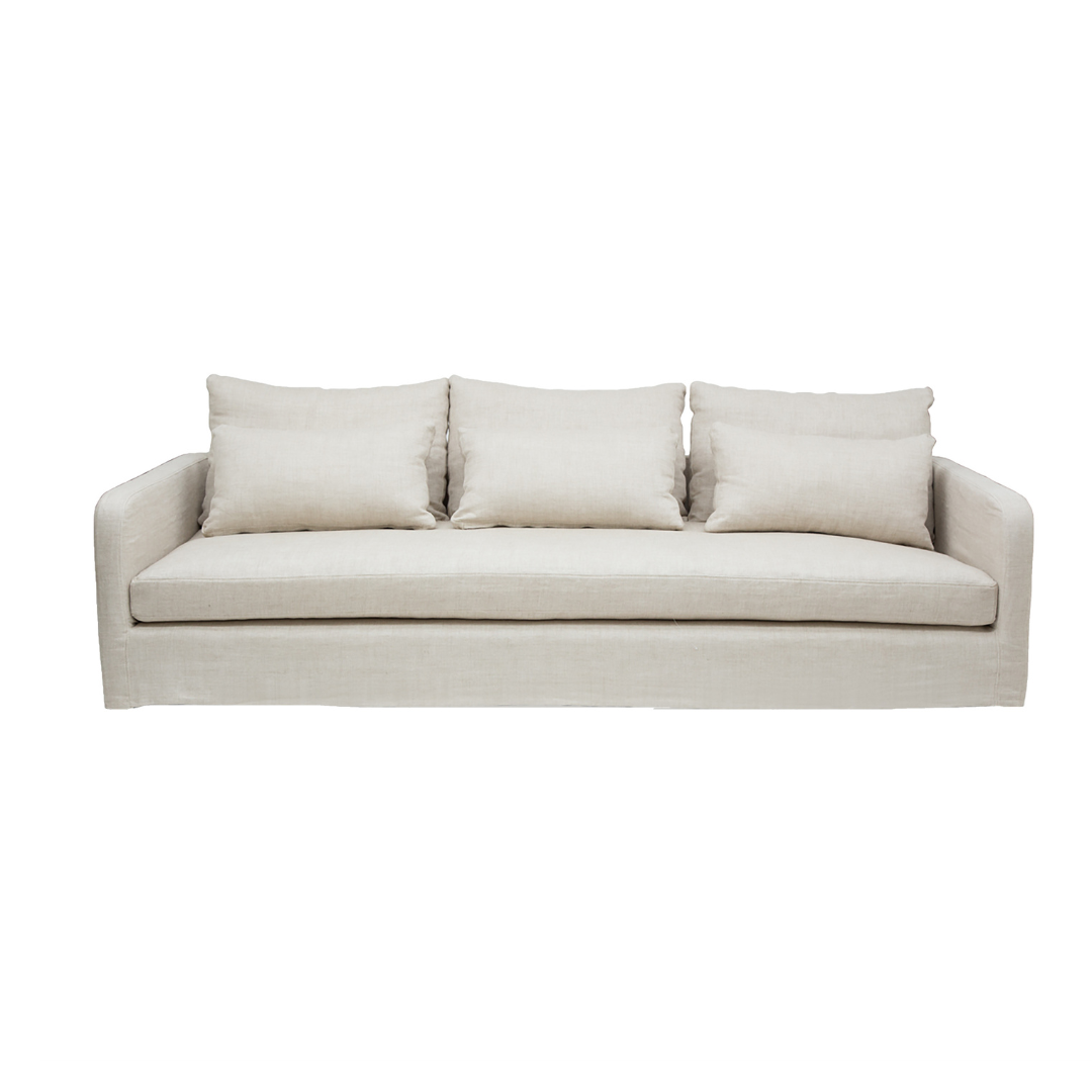 Sofa con funda de lino natural