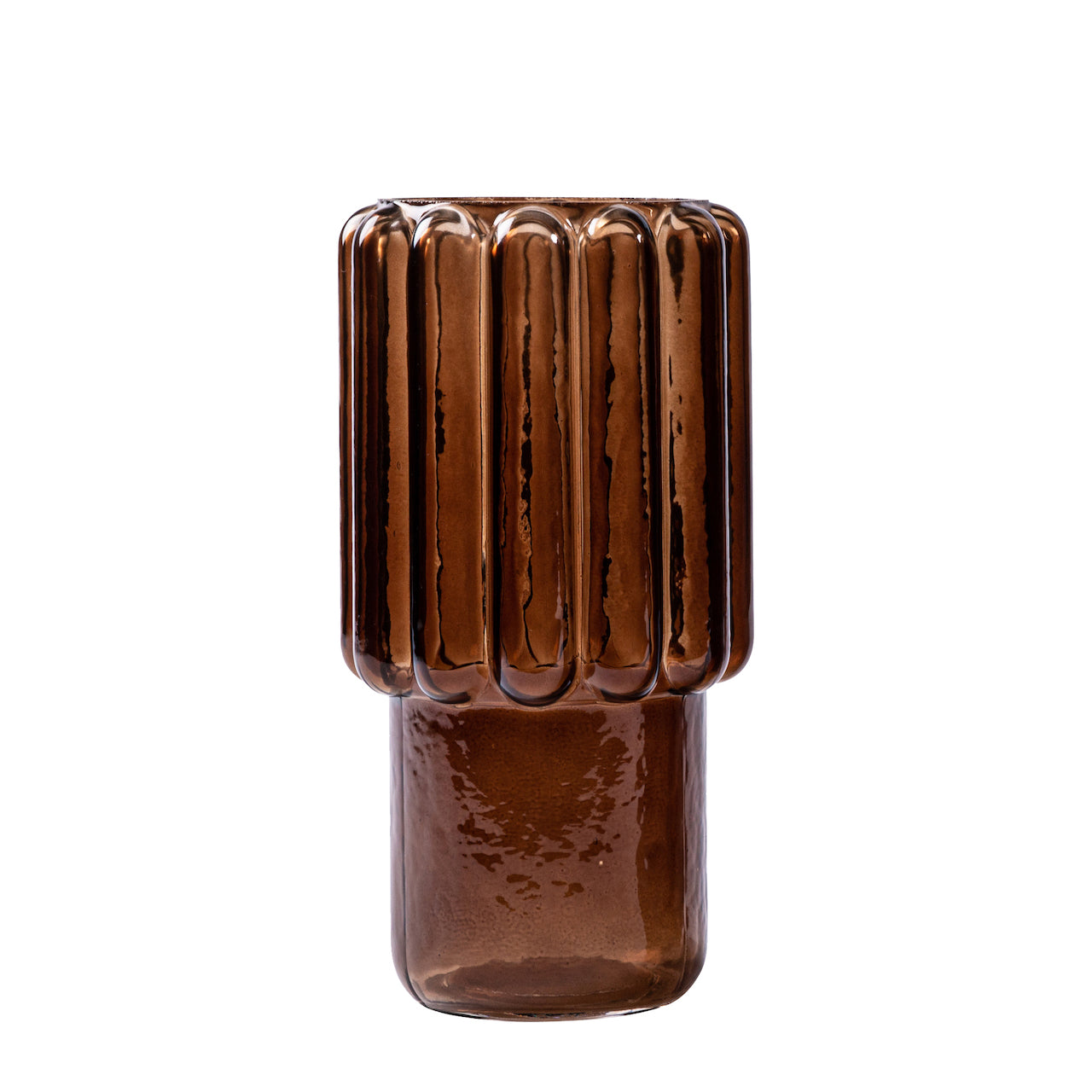 ADORNO FLORERO CAFÉ M / 12D X 23H CM