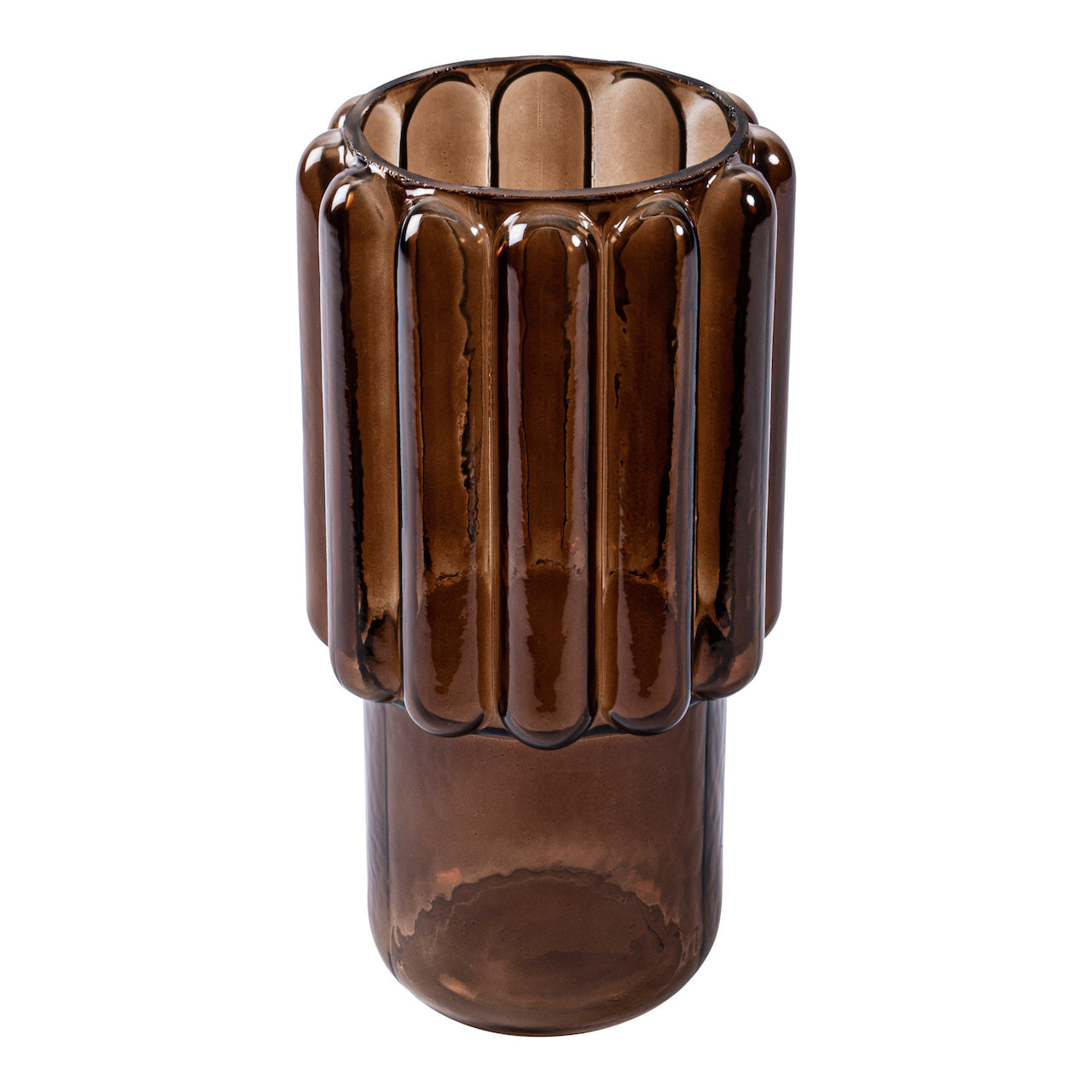 ADORNO FLORERO CAFÉ M / 12D X 23H CM
