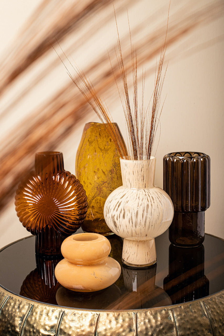 ADORNO FLORERO CAFÉ M / 12D X 23H CM
