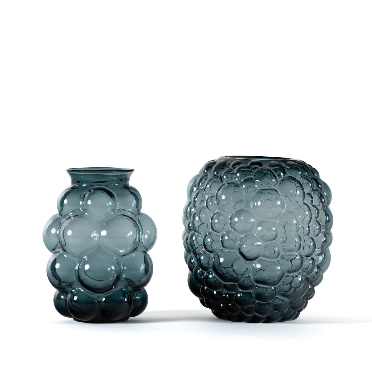 FLORERO BURBUJAS AZUL M / 20D X 28H CM