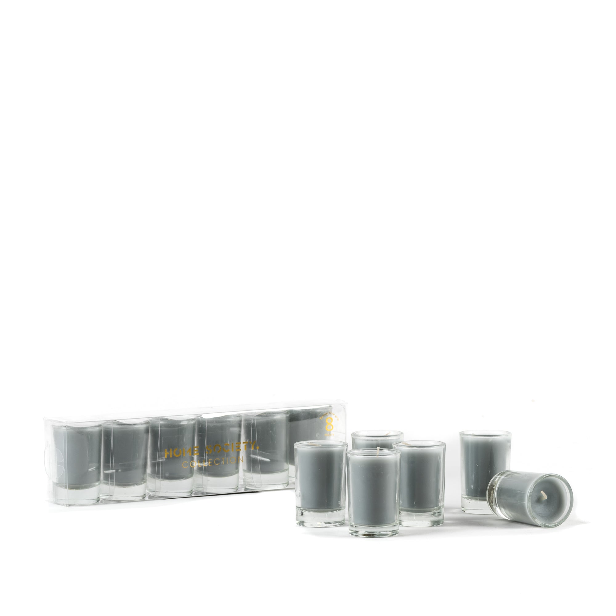 VELA | set de 7 vasitos con vela gris