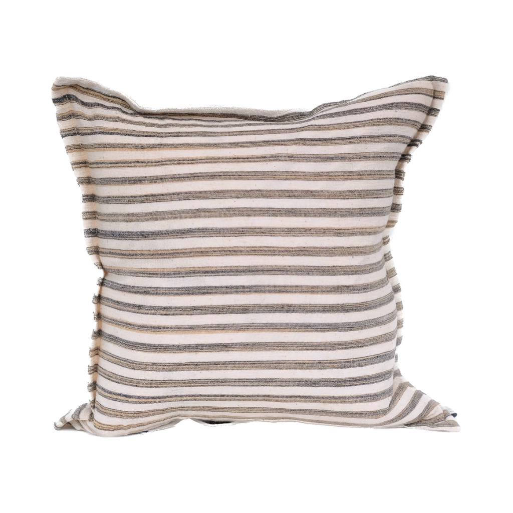 COJÍN  | Algodón arrugado líneas tierra 50 x 30 cm