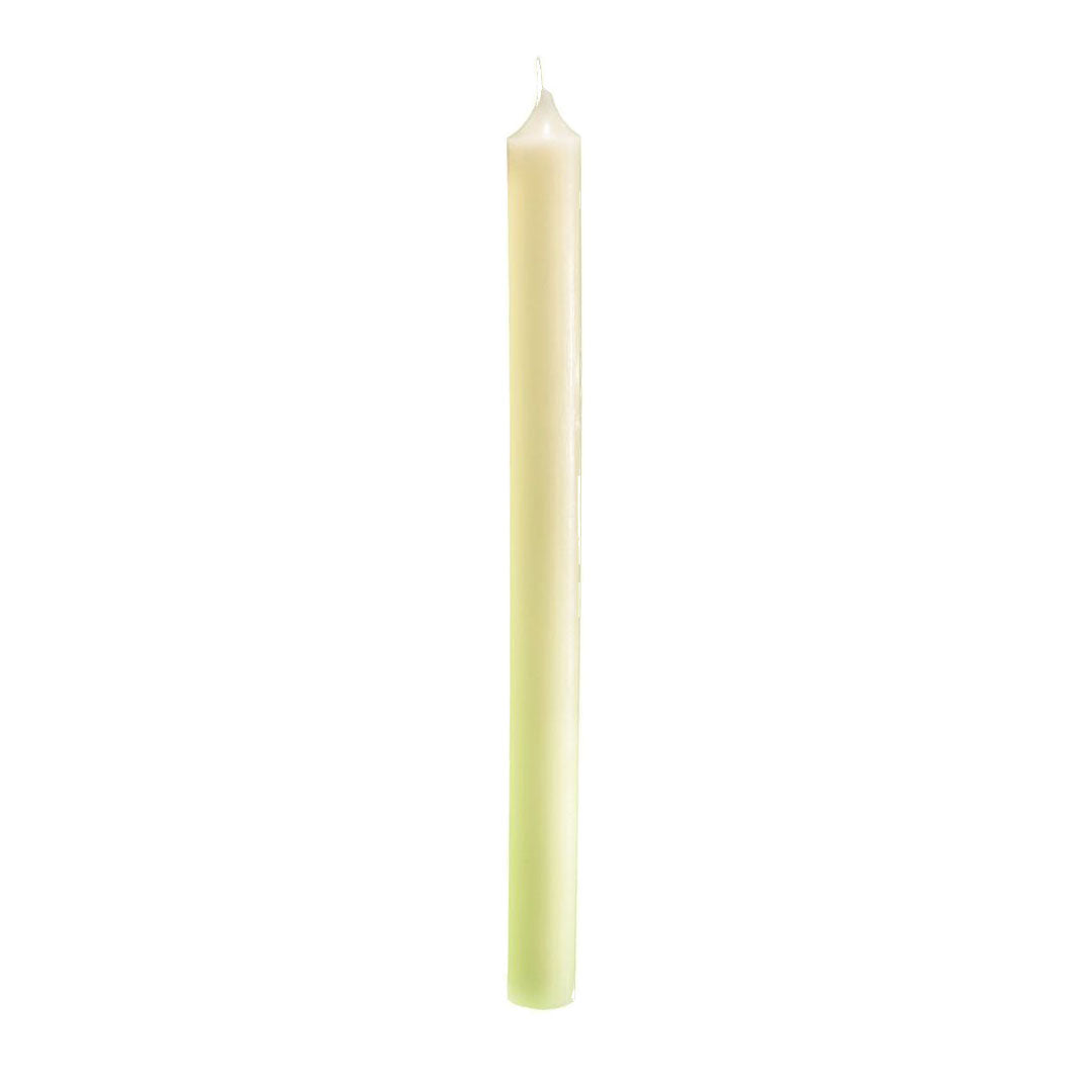 Vela candelabro color Champaña de 2.1D x 28H CM, 10 horas de duración, ideal para eventos formales.